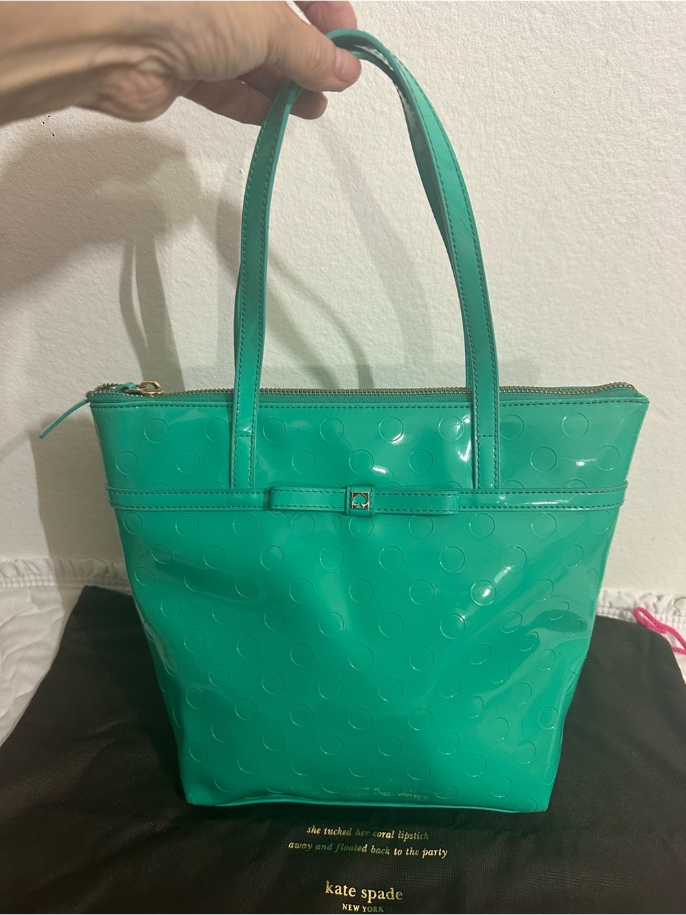 Kate Spade Green Patent Tote Bag